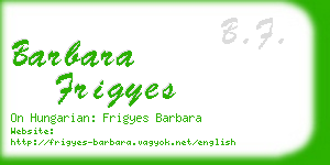 barbara frigyes business card